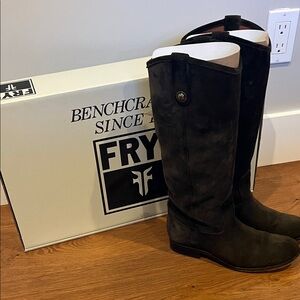 Frye Dark Suede Tall Boots
